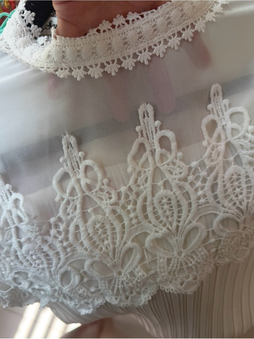 Boho Lace Pleated Tunic Dress | Romantic Boho Chic - Picture 14 of 15